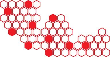 simple abstract red color honeycomb pattern a white and red hexagon vector