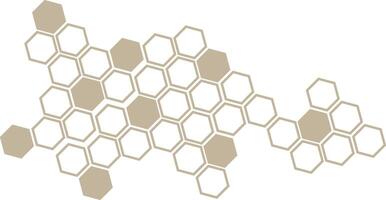 simple abstract brown color rendom honeycomb pattern vector