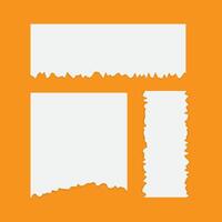 Collection of textures of torn paper sheets vector