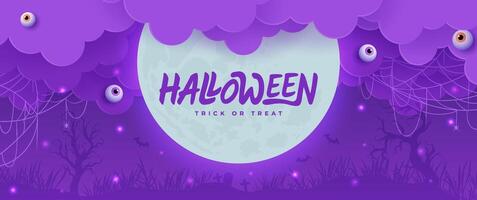 Dark background Halloween banner template on spooky elements. Perfect as website background or Halloween themed banner design. vector