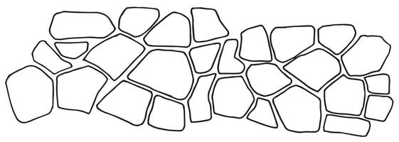 stone pavement texture. linear drawing in doodle style. vector