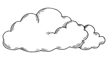 Sketch style simple cloud drawing vector