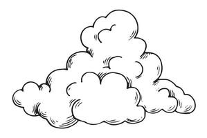 Sketch style drawing. simple cloud drawing vector