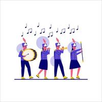 Energetic Marching Band A Parade of Rhythm and Unity vector