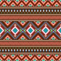 The colorful fabric pattern features abstract geometric shapes and Navajo patterns. vector
