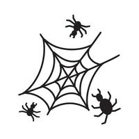 Intricate Hand Drawn Spider Web Outline vector