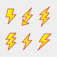 Set of Lightning Bolt vector