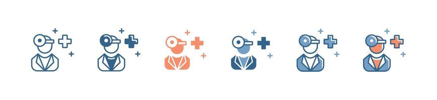 support doctor health check-up icon set medical assistant online consultation illustration for web and app vector