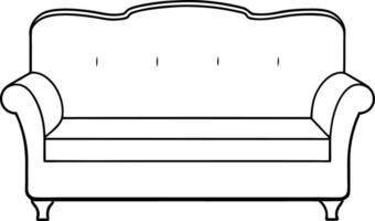 Sleek and Stylish Sofa outline or Line Art Graphic for Interior Design and Creative Projects vector
