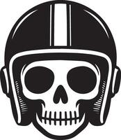 skull in a helmet with a white background vector