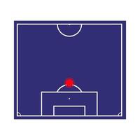 Centre back position, football player, play position for soccer scheme, strategy and tactic, plan formation defense, sport player illustration vector