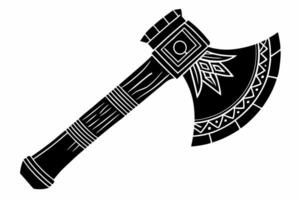 an axe with a tribal design on it white background vector