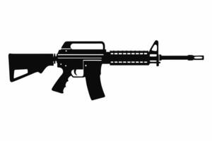 an ar - 15 rifle on a white background with black vector