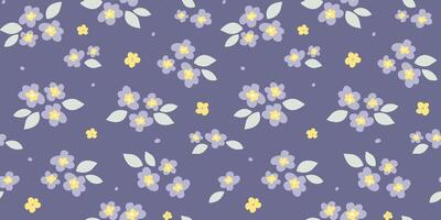 Seamless simple pattern with simple floral design. Summer abstract bloom print. vector