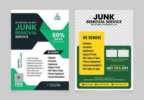Junk removal service flyer design leaflet layout template vector