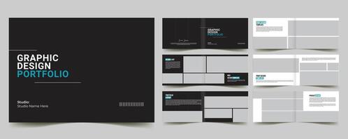 graphic design landscape portfolio design template, design collection portfolio proposal layout design. vector