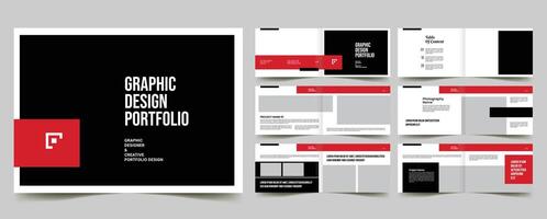graphic design landscape portfolio design template, design collection portfolio proposal layout design. vector