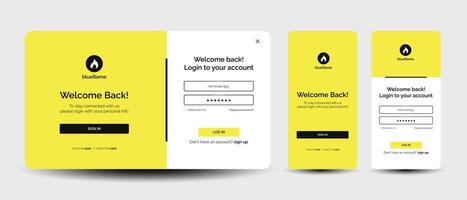 Sign In forms. Registration and login and password forms page for mobile app vector