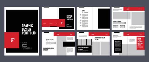 graphic design portfolio design template, designer product proposal portfolio layout vector