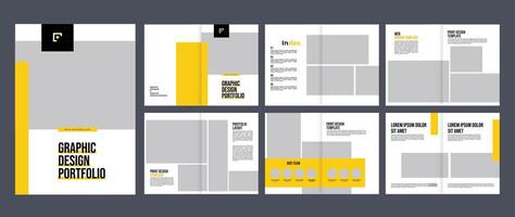 graphic design portfolio design template, designer product proposal portfolio layout vector