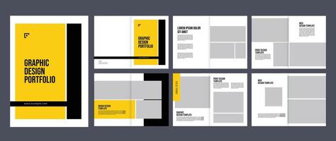 graphic design portfolio design template, designer product proposal portfolio layout vector