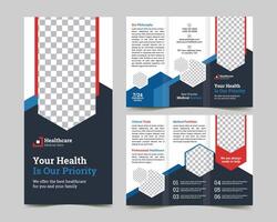 creative medical healthcare trifold brochure with business brochure layout dentist leaflet template vector