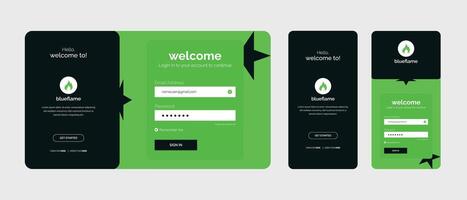 set of sign up and sign in forms. mobile registration login page design vector