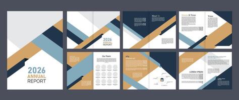 corporate business profile brochure layout template, annual report creative layout 12 page editable A4 size vector