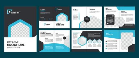 corporate business profile brochure layout template, annual report creative layout 12 page editable A4 size vector
