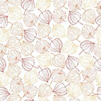 Hand-drawn physalis seamless pattern. Pattern for fabrics, textiles, backgrounds, wallpaper, and covering paper. On white background. vector