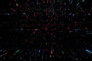 Classic VHS Glitch Overlay Texture on Black Background For Visual Effect photo