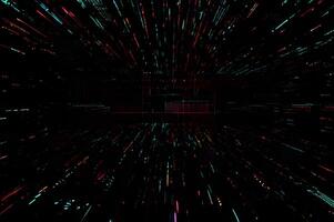 Classic VHS Glitch Overlay Texture on Black Background For Visual Effect photo