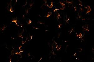 Intense Burning Fire Effect Overlay Image Isolated on Black Background photo