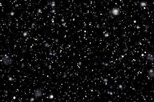 Detailed Snowfall Overlay Image Isolated on Black Background Perfect for Dynamic Visual Effects photo