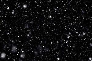 Detailed Snowfall Overlay Image Isolated on Black Background Perfect for Dynamic Visual Effects photo