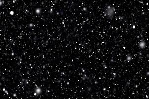 Detailed Snowfall Overlay Image Isolated on Black Background Perfect for Dynamic Visual Effects photo
