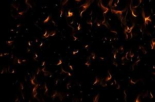 Intense Burning Fire Effect Overlay Image Isolated on Black Background photo