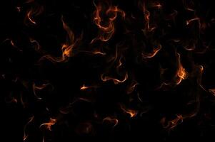Intense Burning Fire Effect Overlay Image Isolated on Black Background photo
