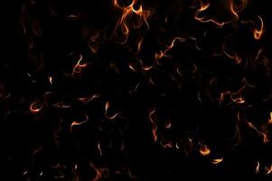 Intense Burning Fire Effect Overlay Image Isolated on Black Background photo