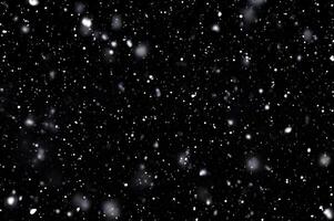 Detailed Snowfall Overlay Image Isolated on Black Background Perfect for Dynamic Visual Effects photo
