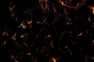 Intense Burning Fire Effect Overlay Image Isolated on Black Background photo