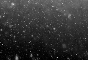 Detailed Snowfall Overlay Image Isolated on Black Background Perfect for Dynamic Visual Effects photo