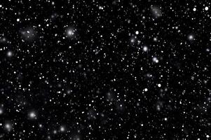 Detailed Snowfall Overlay Image Isolated on Black Background Perfect for Dynamic Visual Effects photo