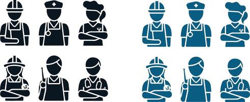 People of different professions together outline illustration, People of different professions, worker of different profession, workers, labor day, workers day, professional workers vector