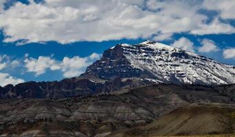 Mountain landscape, snow in the mountains in spring in Montana photo
