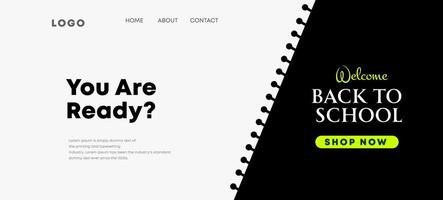 Back to school. Creative web banner or web template vector