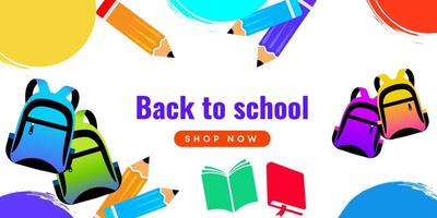 Back to school banner and background vector