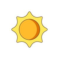 Sun flat design cartoon illustration. Outer space illustration vector