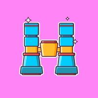 Illustration of a binoculars in cartoon style. Science technology icon design concept vector