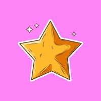 Cute illustration of a star in cartoon style. Outer space object vector